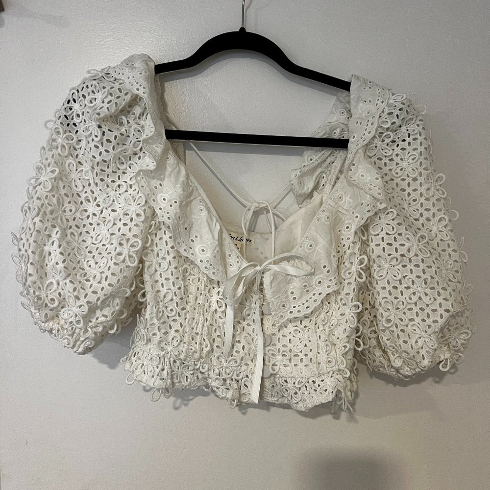 For Love & Lemons Puff Sleeve Top